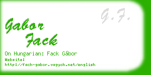 gabor fack business card